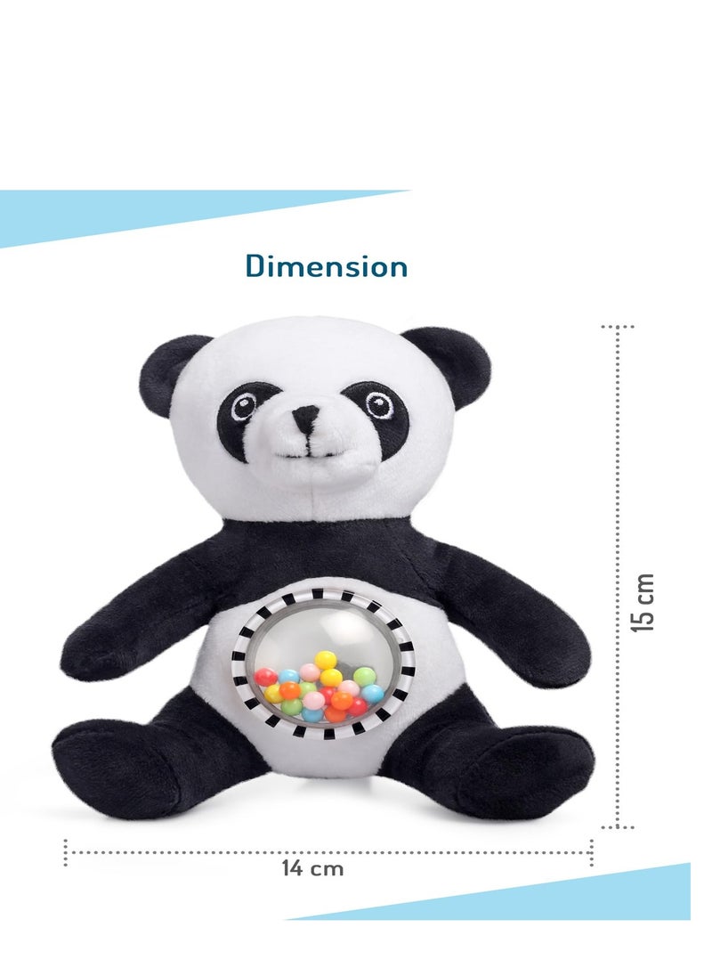 Bonfino plush panda rattle toy, non toxic rattle for baby