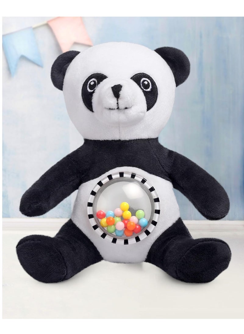 Bonfino plush panda rattle toy, non toxic rattle for baby