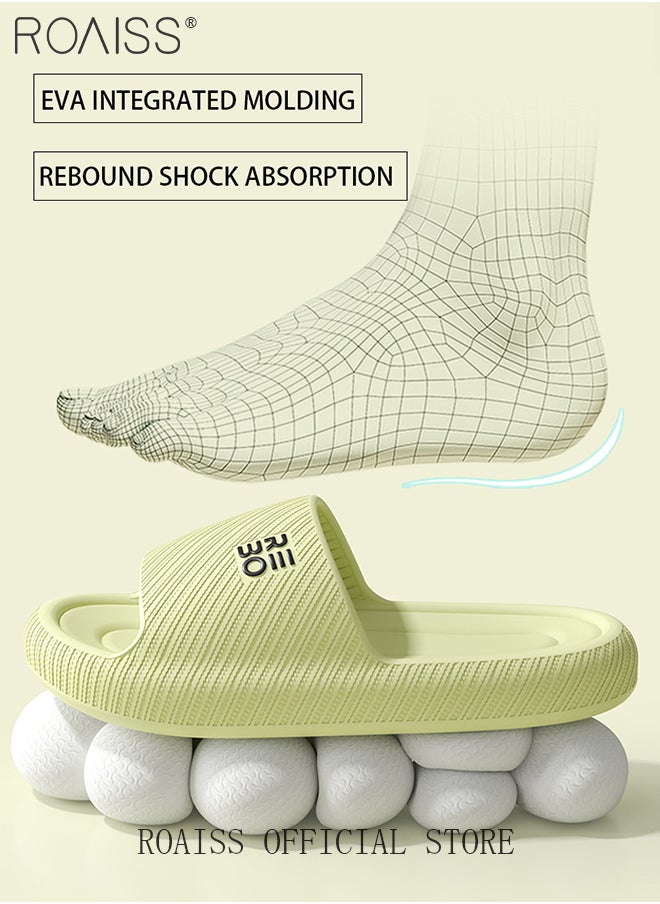 Men's Thick Sole EVA Household Slippers for Men Trendy Anti-Slip Non-smellable Soft Elasticity Skin Friendly Outdoor Slides Comfortable Cool Lightweight Indoor Bath Home Sandals Breathable Black