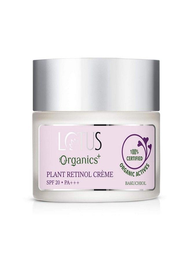 Lotus Organics+ Bakuchiol Plant Retinol Face Cream | 100% Organic Bakuchiol | SPF 20 | PA+++ | Sulphate & Paraben Free | All Skin Types | 50g