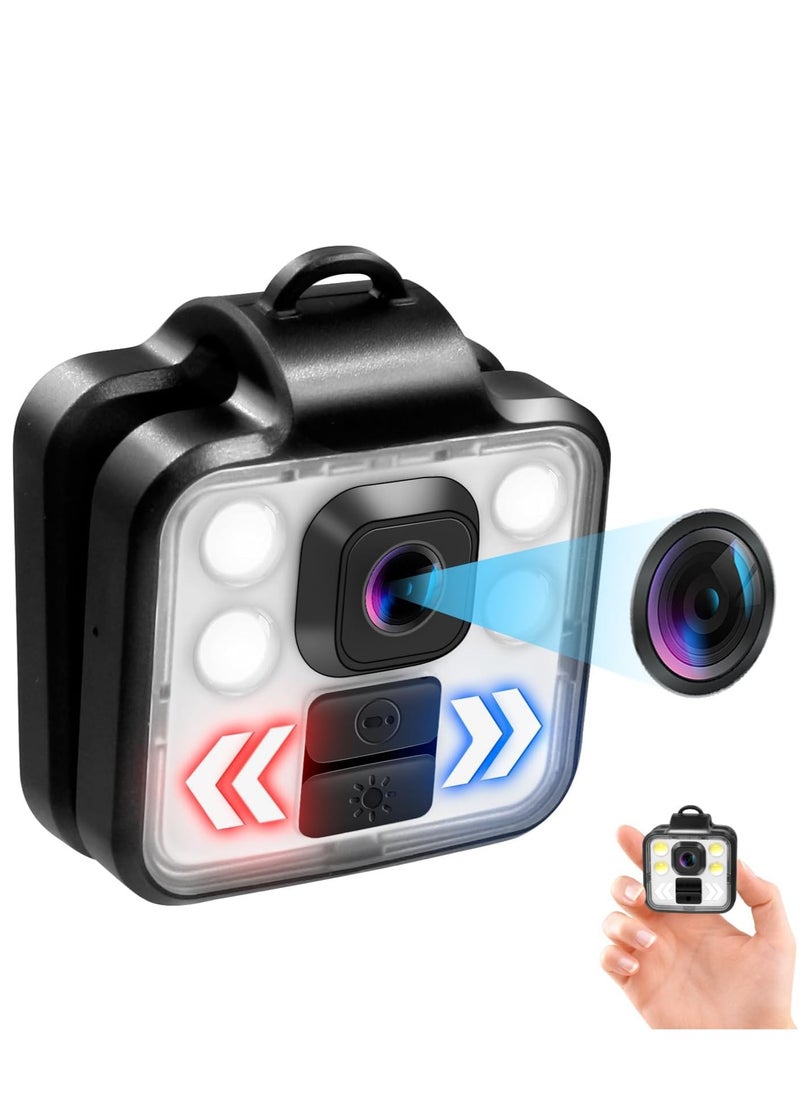 Mini Body Camera, 1080P Portable Video Camera Outdoor Sports Wireless Wearable Camera, 3 Led Modes Flashlight HeadLamp Waterproof Body Worn Camera with Time Stamps for Riding, Running