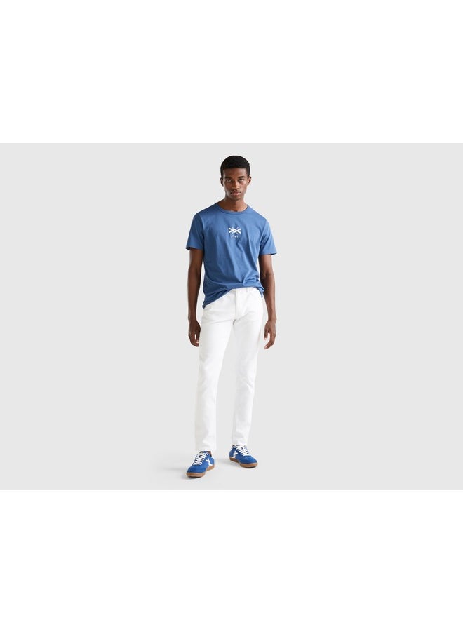 T-Shirt In Organic Cotton With Logo Print