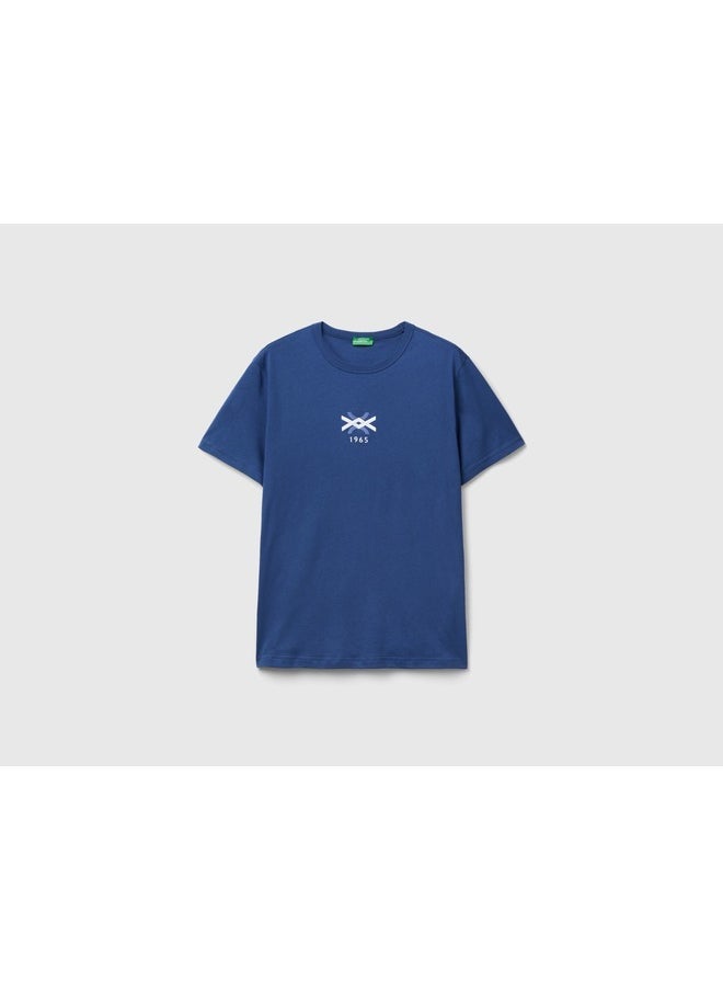 T-Shirt In Organic Cotton With Logo Print