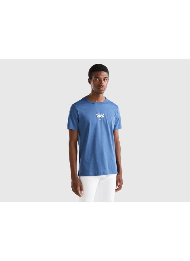 T-Shirt In Organic Cotton With Logo Print
