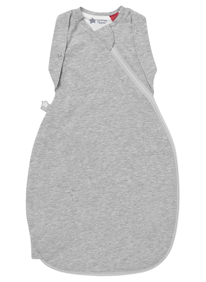 Baby Sleeping Bag For Newborns, Original Grobag Swaddle, Soft Cotton-Rich Fabric, 0-3m, Sky Grey