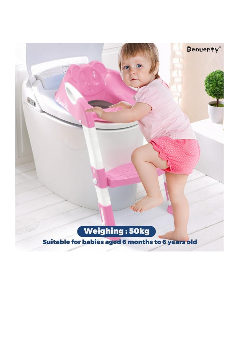 Sturdy Non-Slip Step Stool Ladder Foldable Potty Training Seat for Kids