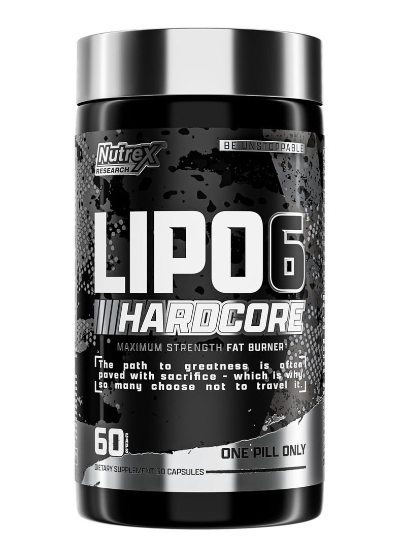 Nutrex, Lipo 6 Hardcore, Fat Burner, 60 Caps, 60 Servings