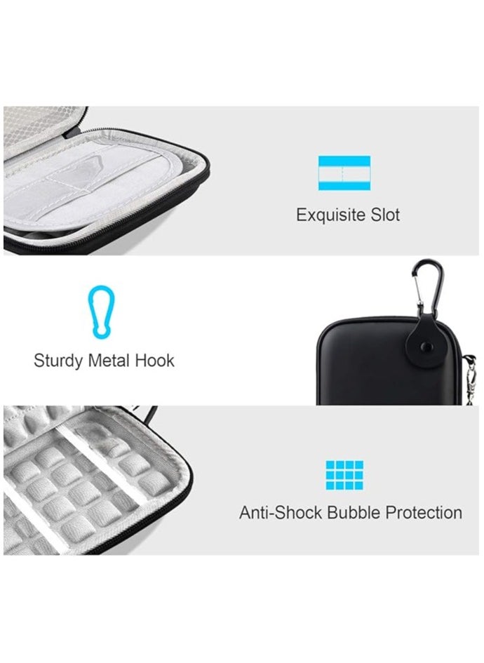 EVA Shockproof Hard Drive Case for Western Digital WD My Passport Ultra WD Elements WD Gaming Drive Portable External Hard Drive 1TB 2TB 3TB 4TB 5TB USB 3.0 USB-C 2.5 inch HDD Travel Bag, Black