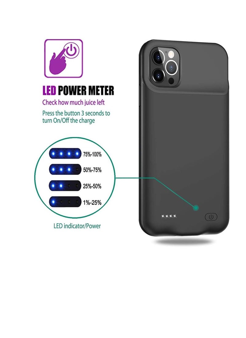 Battery Case for iPhone 12 Pro/iPhone12, 7000mAh Slim Portable Rechargeable Battery Pack Charging Case Compatible with iPhone 12 Pro/iPhone12 (6.1 inch) Extended Battery Charger Case