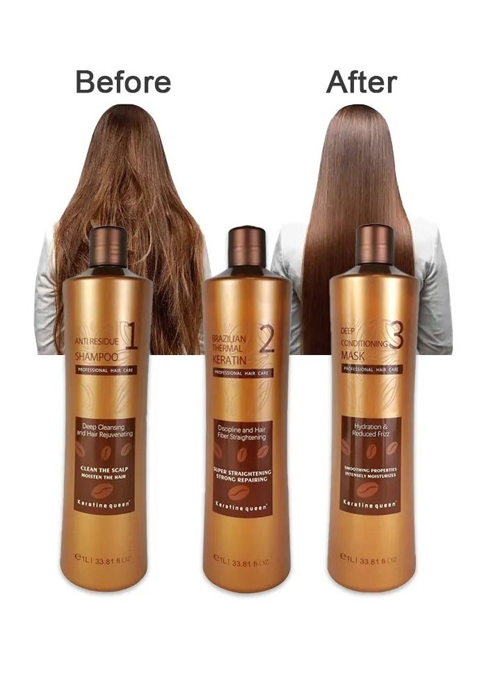 Set Of Three Pieces Shampoo And Keratin And Mask Brazilian Thermal Keratine
