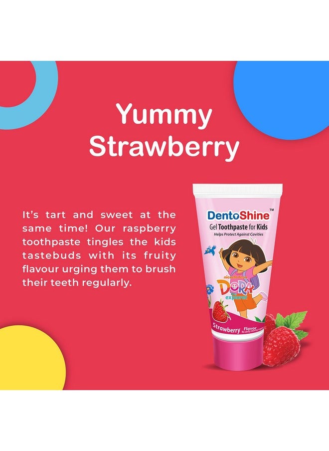 Gel Toothpaste For Kids | Pack Of 3 (3, Strawberry (Dora))