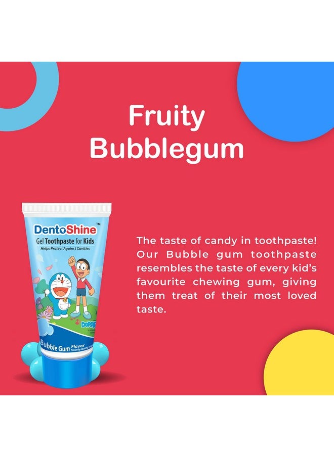 Gel Toothpaste For Kids | Pack Of 3 Flavors (Strawberry, Bubblegum & Raspberry, 80G Each)