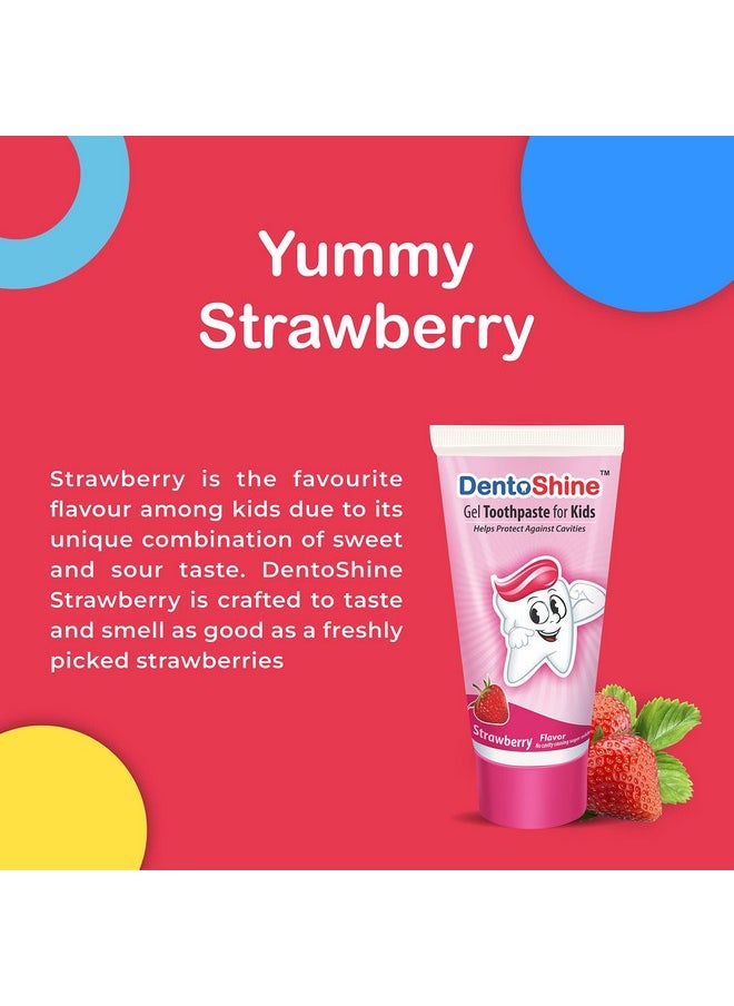 Gel Cavity Protection Toothpaste For Kids|Pack Of 3 Flavors (Strawberry, Mango & Bubblegum, 80G Each)