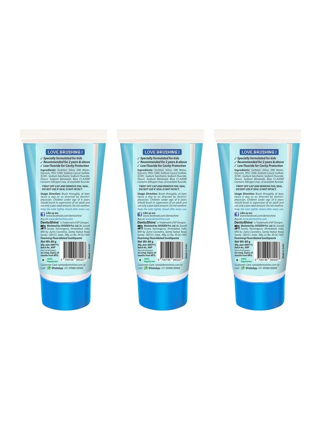 Gel Toothpaste For Kids | Pack Of 3 (3, Bubblegum)