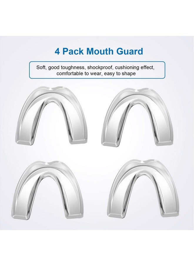 4 Pack Kids Mouth Guard For Grinding Teeth, Night Sleep Teeth Guards, Eliminates Tmj & Teeth Clenching, Stops Bruxism, Teeth Whitening Tray, Sport Athletic Mouth Guard (Kid Size Only Fit For Kids)