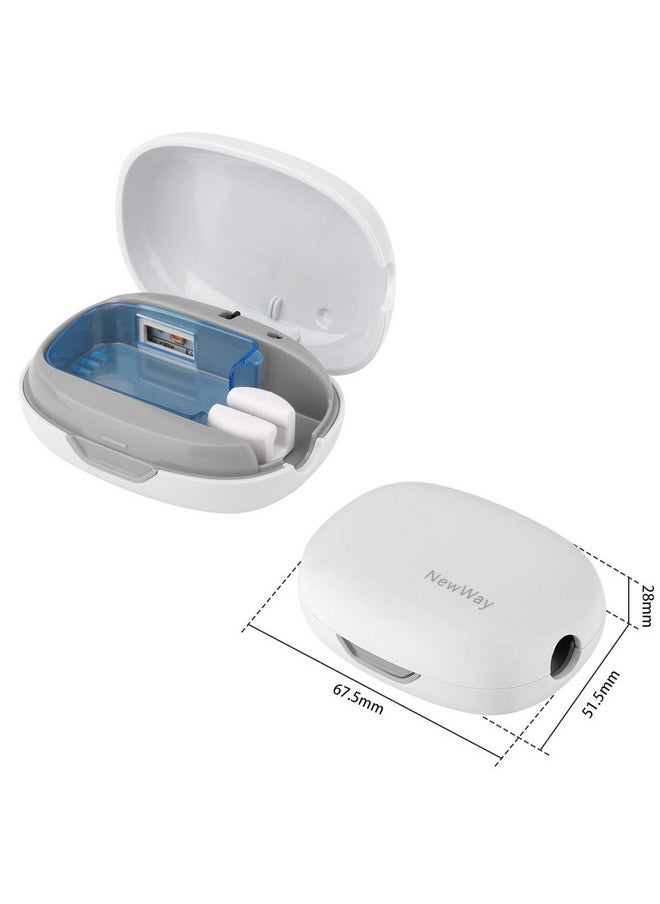 Mini Toothbrush Sanitizer Cover Rechargeable Travel Toothbrush Case With Holder For Houshold And Traving Or Business Trip White