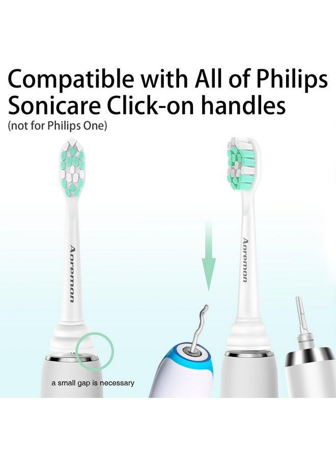 Toothbrush Replacement Heads For Philips Sonicare - Compatible With Sonicare 4100 Protectiveclean C2 & Phillips Click- On Electric Toothbrush