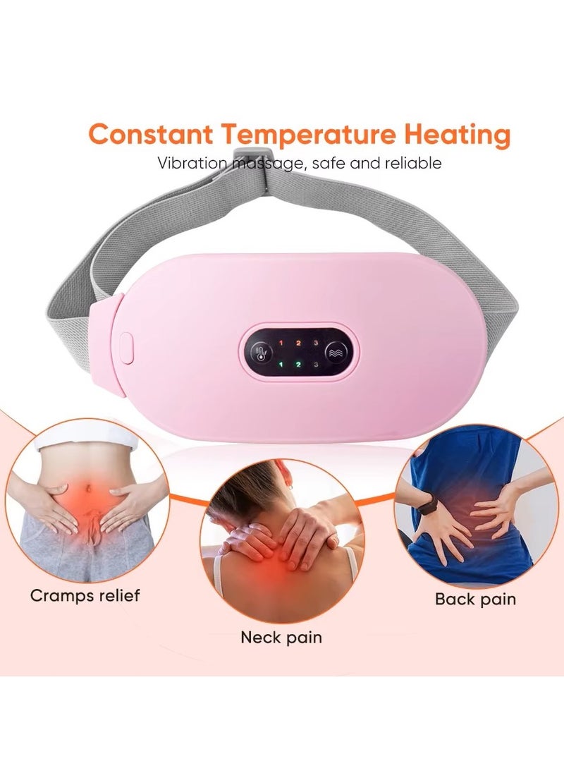 Remy Belle Menstrual Heating Pad, 3 Levels Adjustable Temperature Electric Period Heating Belt(Pink)