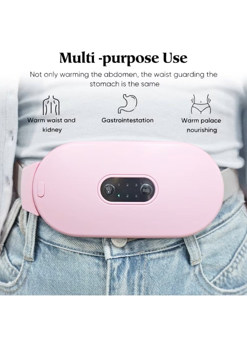 Remy Belle Menstrual Heating Pad, 3 Levels Adjustable Temperature Electric Period Heating Belt(Pink)