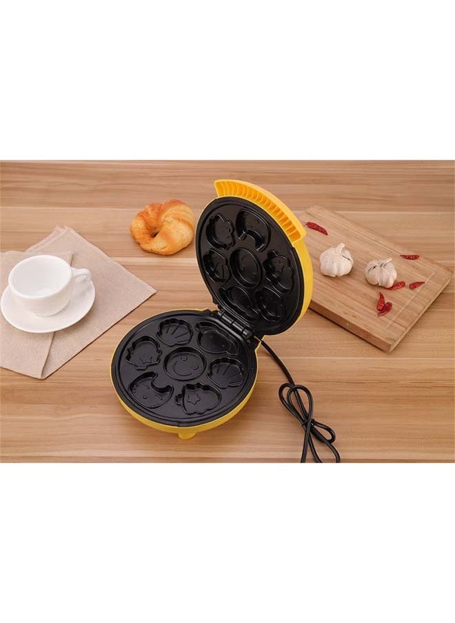 Mini Cake Maker 7 Pieces Home Master,Double-sided heating electric baking pan automatic household multi-function cartoon cake maker waffle maker