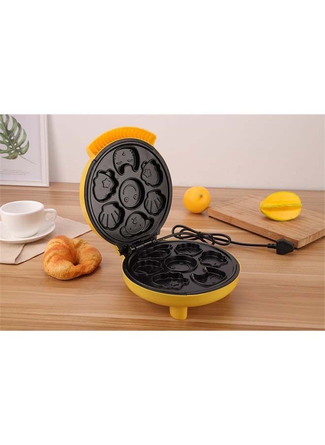 Mini Cake Maker 7 Pieces Home Master,Double-sided heating electric baking pan automatic household multi-function cartoon cake maker waffle maker