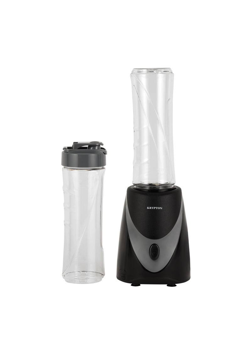 600 ML Personal Blender | One Speed, Stainless Steel Blade | 2PCS Tritan Bottle, Non-Slipping Foot | Great for Smoothies, Diet Shakes and Protein Drinks | PP Housing, Comes with 4 Blades, AC Motor, Non-Slipping Foot and Safety System/  Multicolor, 2 Years Warranty 250 W KNB6568 Multicolour