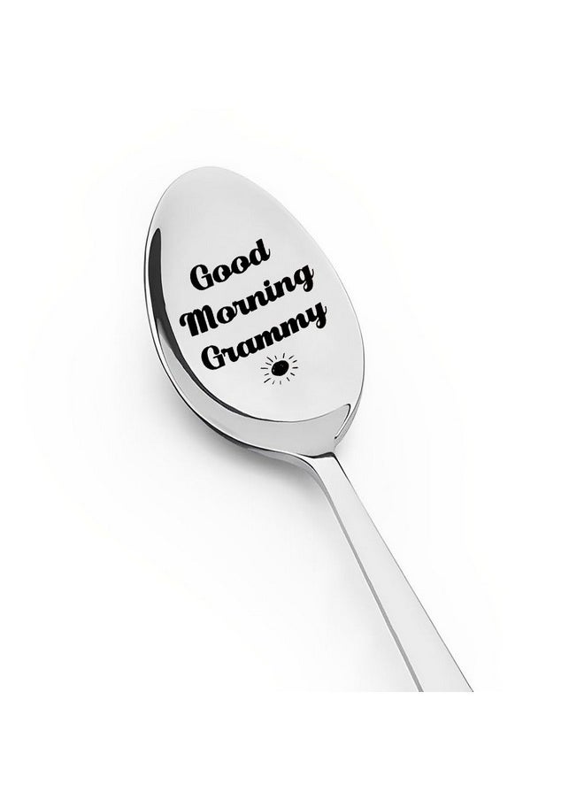 Grammy Spoon Gifts From Grandchildren Grandkids, Nana Grandma Grandmother Christmas Birthday Gift For Grammy Good Morning Grammy Spoon For Nana Grandma Coffee Tea Lover Gift Spoon For Women