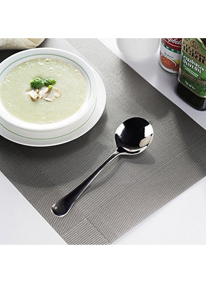 Poons, Amovee Wholesale Stainless Steel Alpha Round Spoons, Set Of 8