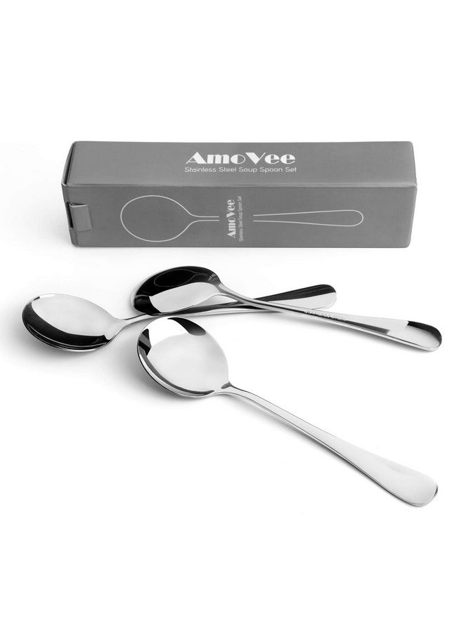Poons, Amovee Wholesale Stainless Steel Alpha Round Spoons, Set Of 8
