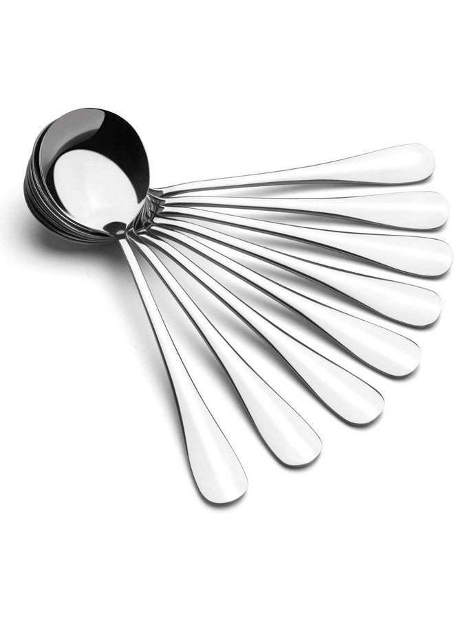 Poons, Amovee Wholesale Stainless Steel Alpha Round Spoons, Set Of 8