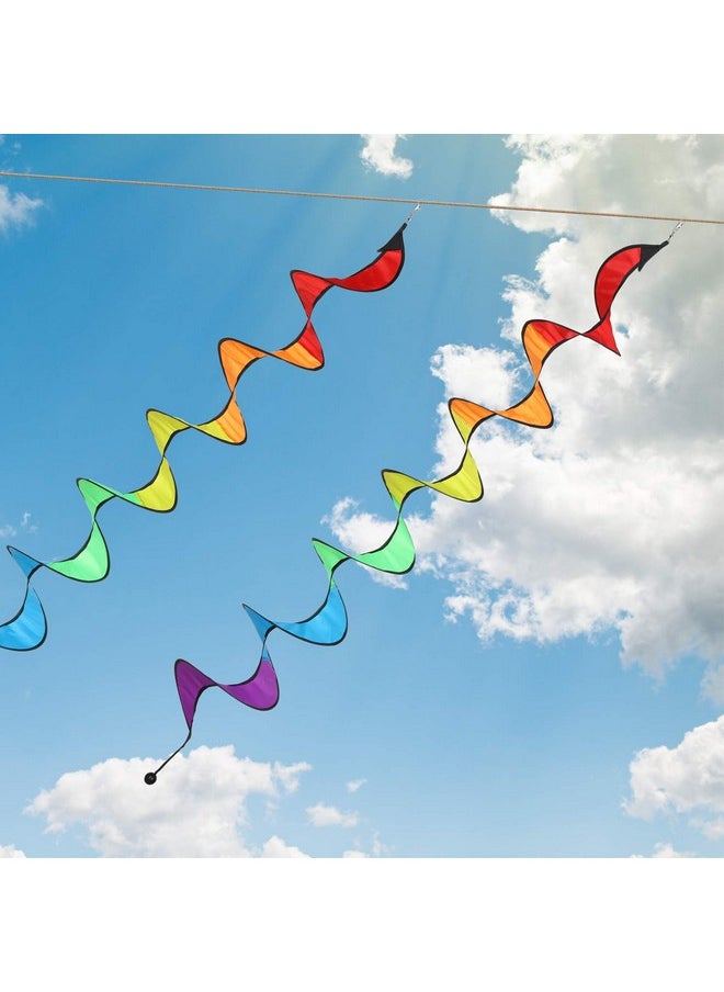 4 Pieces Rainbow Curlie Spinner Rainbow Wind Spinner Colorful Hanging Rainbow Wind Twister For Outdoor Indoor Decoration (57 Inch)