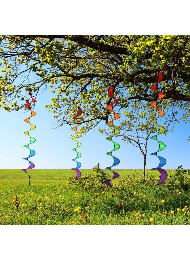 4 Pieces Rainbow Curlie Spinner Rainbow Wind Spinner Colorful Hanging Rainbow Wind Twister For Outdoor Indoor Decoration (57 Inch)