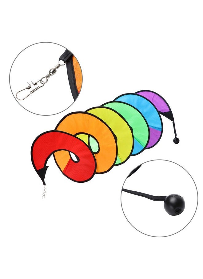 4 Pieces Rainbow Curlie Spinner Rainbow Wind Spinner Colorful Hanging Rainbow Wind Twister For Outdoor Indoor Decoration (57 Inch)