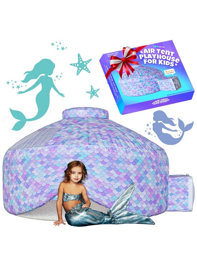 - Air Tent Fort For Kids, Inflatable Tent For Kids Playhouse Fan Tent (Mermaid) - Improved Blow Up Fort, Sets Up And Stores Away In Seconds (Fan Not Included)