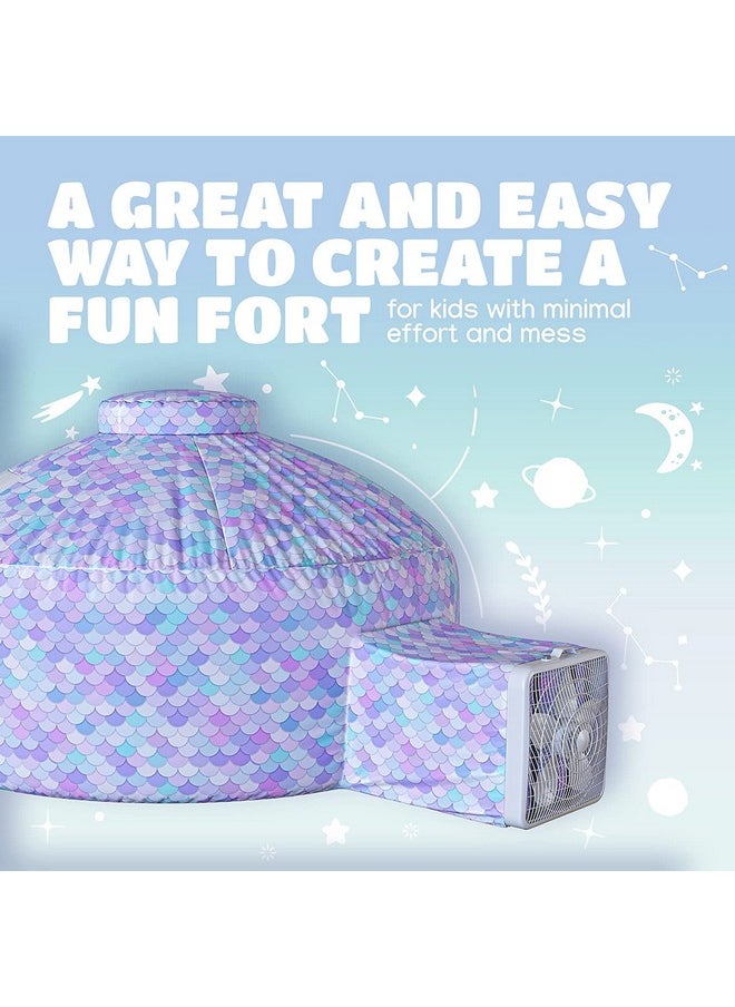 - Air Tent Fort For Kids, Inflatable Tent For Kids Playhouse Fan Tent (Mermaid) - Improved Blow Up Fort, Sets Up And Stores Away In Seconds (Fan Not Included)