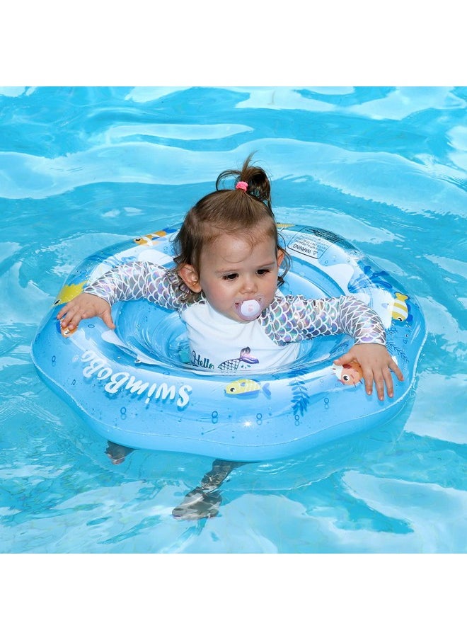 Inflatable Baby Swimming Float With Safe Seat For Age 6-36 Months Toddler (Blue Ocean)