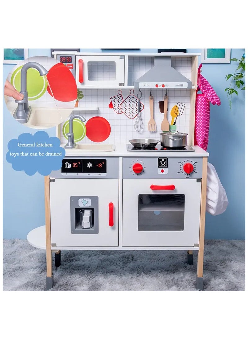 Multifunctional Wooden Kitchen Toy Set for Kids – Modern Kindergarten Pretend Play Kitchen, Role Play Cooking Set, Educational Toy for Boys & Girls, Ideal Gift for Children Ages 3+