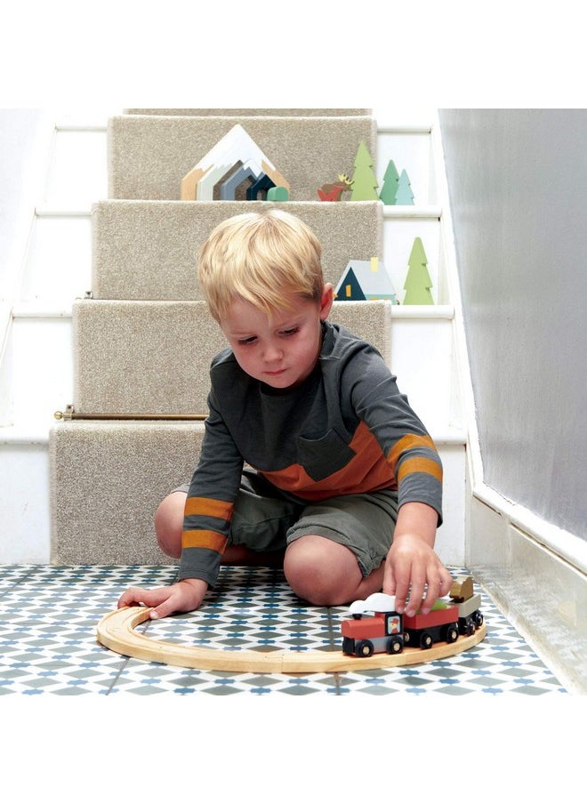 - Treetops Train Set - Beautiful Wooden Toy Train Set Kids - Intelligent And Imaginative Play Skills For Age 3+