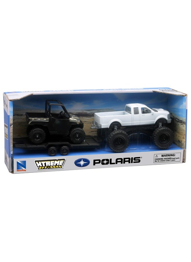 New-Ray Toys 4 X 4 Pick Up Truck And Polaris Ranger (Vehicle Colors May Vary)