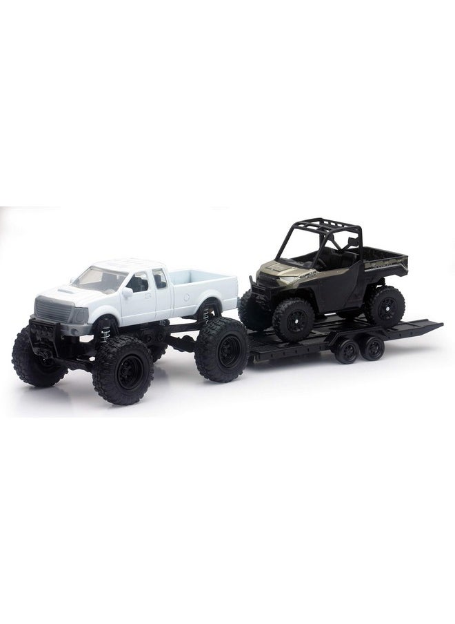 New-Ray Toys 4 X 4 Pick Up Truck And Polaris Ranger (Vehicle Colors May Vary)