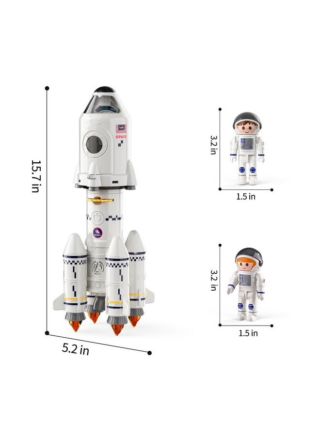 Space Shuttle Rocket Toys For 3 4 5 6 7 8 9 Years Old Kids Science Educational 5-In-1 Stem Aerospace Toys With 2 Astronauts, Projection Lamp, Space Adventure Toys Gift For Boys Girls 3+