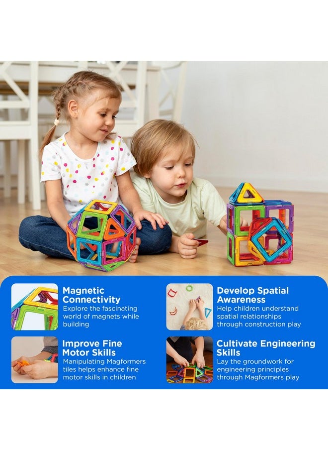 Basic Set (30 Pieces) Magnetic Building Blocks, Educational Tiles, Stem Toy - 63076 , Rainbow