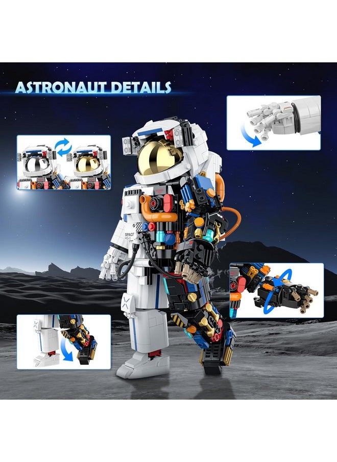 Astronaut Space Building Set - 896 Pcs Space Building Blocks Toys With Display Stand & Two Helmets | Astronaut Collection For Adults, Valentines Birthday Gift For Kids Boys Aged 8 9 10 11 12+