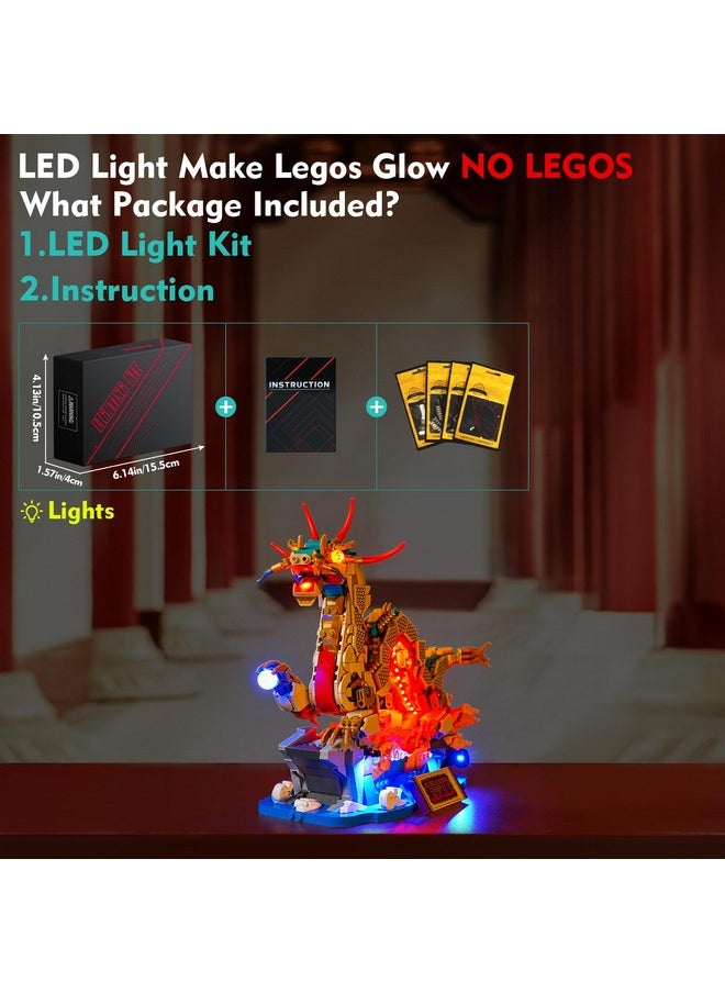 Led Light Kit Compatible With Lego Auspicious Dragon 80112, Diy Creative Lighting Set Accessories Compatible With Lego Dragon 2024 New Year 80112 Set (Lights Only, No Models)