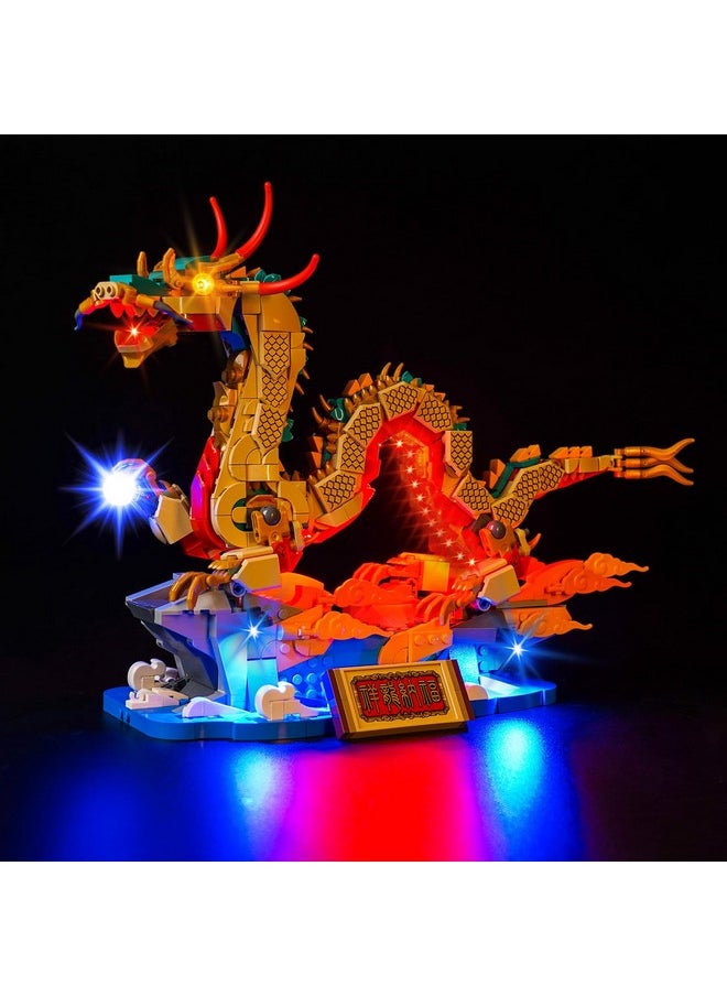 Led Light Kit Compatible With Lego Auspicious Dragon 80112, Diy Creative Lighting Set Accessories Compatible With Lego Dragon 2024 New Year 80112 Set (Lights Only, No Models)
