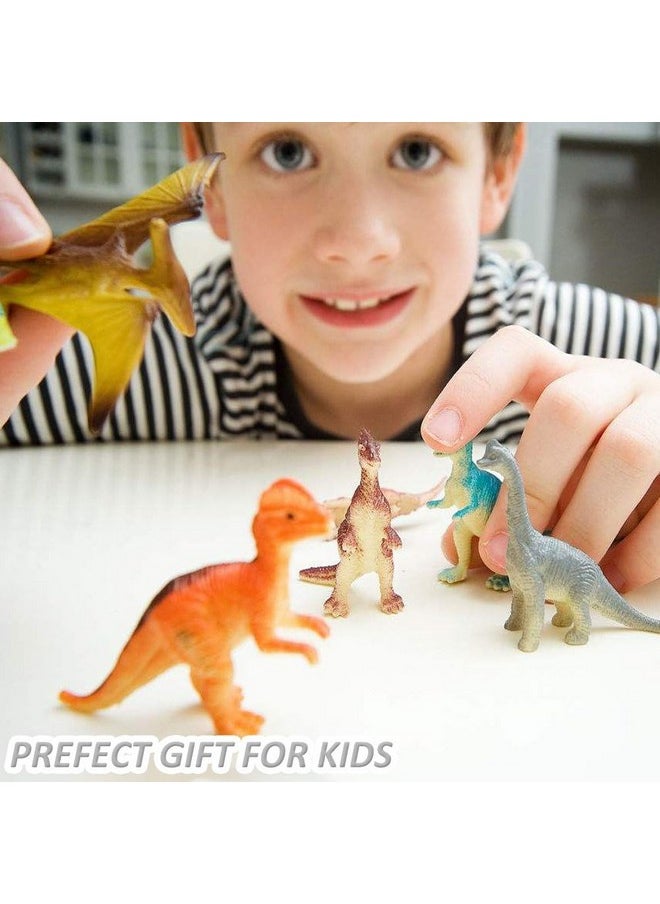 Dinosaur Toys, Plastic Mini Dinosaur Figure Toy Set Including T-Rex, Stegosaurus, Monoclonius For Kids Toddler Dinosaur Birthday Party Favors, Christmas Valentines Day Gifts, 78 Pack