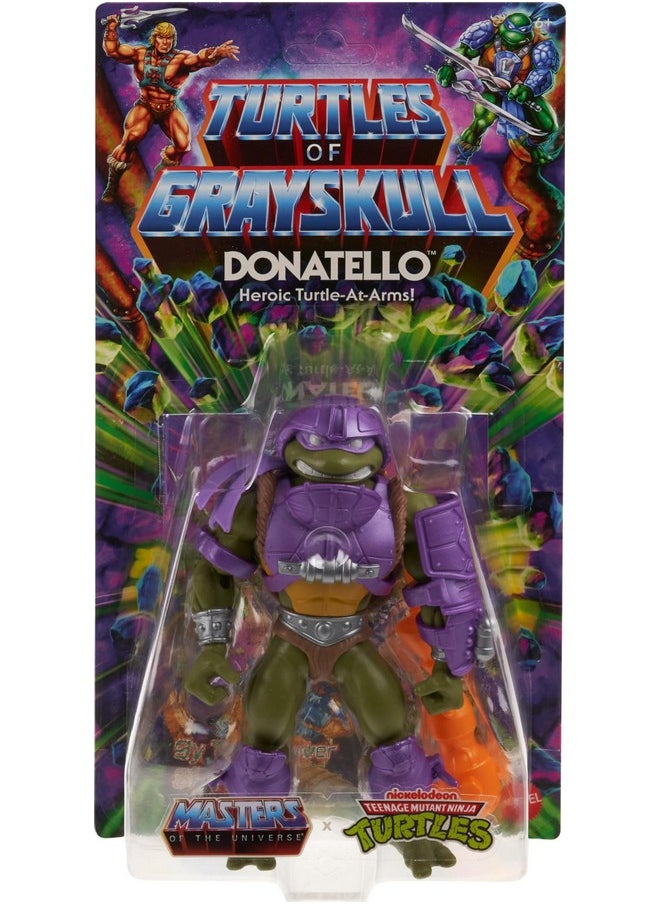 Niverse Origins Turtles Of Grayskull Action Figure & Accessories, Donatello Collectible Toy With 16 Joints, Tmnt & Motu Crossover