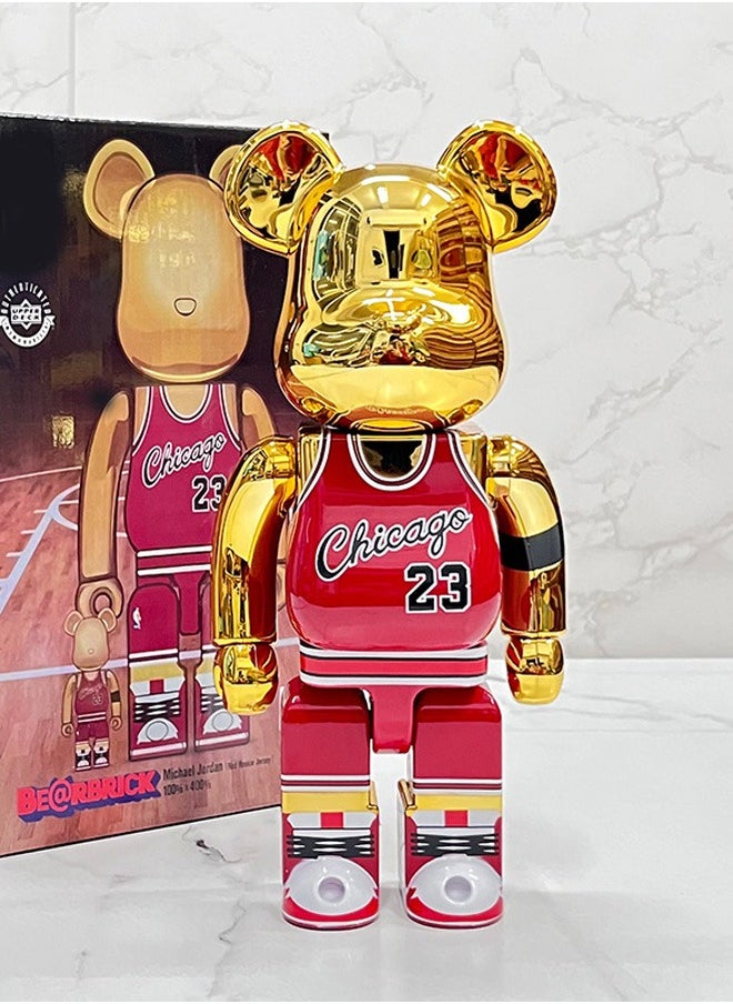Bearbrick (Jordan No. 23) statue trendy culture  Action Figure Decorative Resin Sculpture Home Decor Statue, Art Figurine Home Ornament Decoration for Office, Living Room, Bedroom, Book Shelf, TV Cabinet, Desktop