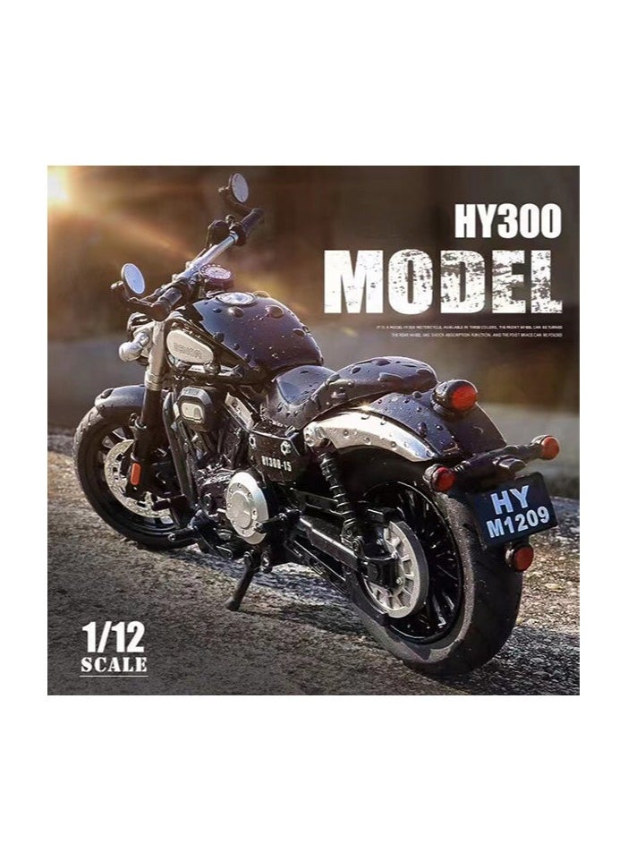 1:12 Simulation Alloy Motorcycle Model - Metal Diecast Collectible Toy Car with Sound and Light Features - Perfect for Kids, Boys, Girls & Children