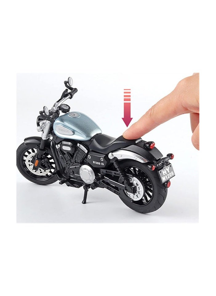 1:12 Simulation Alloy Motorcycle Model - Metal Diecast Collectible Toy Car with Sound and Light Features - Perfect for Kids, Boys, Girls & Children